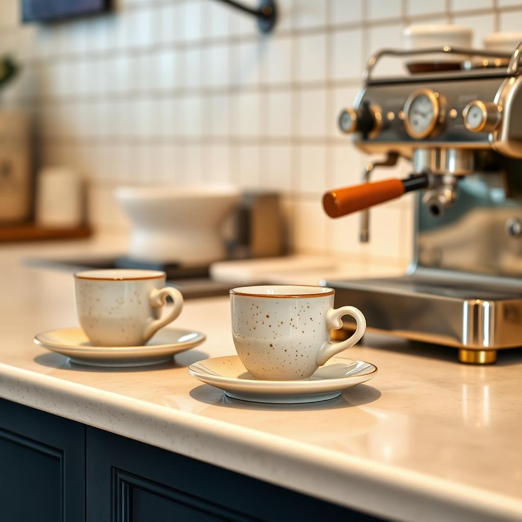 Café — Cups, saucers and counter service